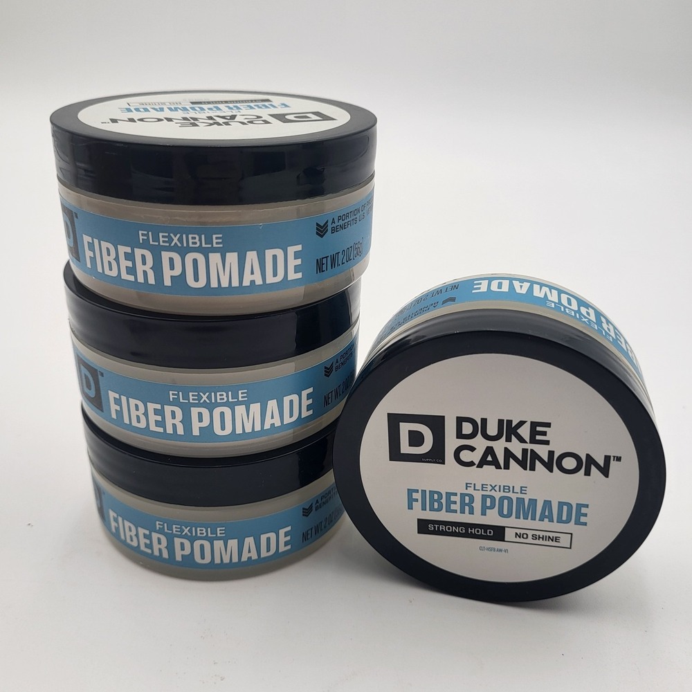 Set of 4 Duke Cannon Flexible Fiber Pomade Strong Hold No Shine 2oz